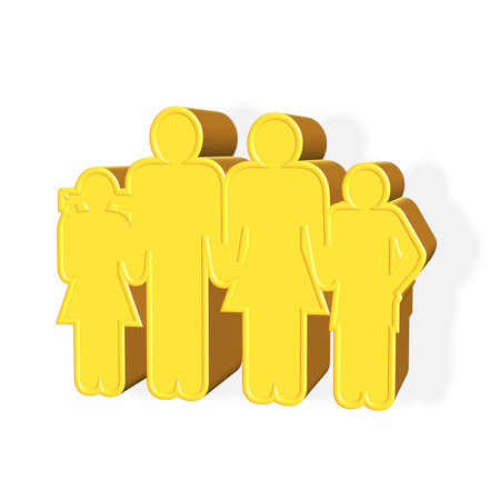 3D rendered golden  simbol over white backgroundの写真素材