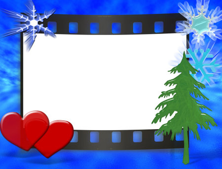 Frame for wedding, anniversary, cristmas or valentine's day invitations with blue ocean and sky background.の写真素材