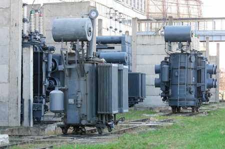 Industrial high voltage converter at a power plant
