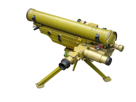 russian rocket launcher isolated over white background