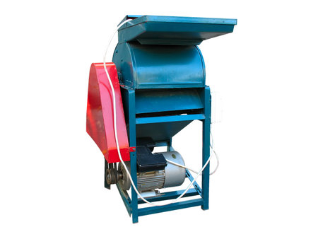 agricultural rural tools - electric grinder mill isolated over whiteの写真素材