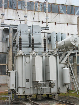 Huge industrial high voltage converter at a power plant