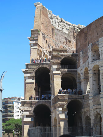 Great Roman Colosseum ( Coliseum, Colosseo ), Flavian Amphitheatre. Rome. Italy. Europeのeditorial素材