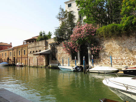 20.06.2017, Venice, Italy: View of historic buildings and canals.のeditorial素材