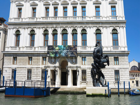 20.06.2017, Venice, Italy: View from gondola to historic buildings and canalsのeditorial素材