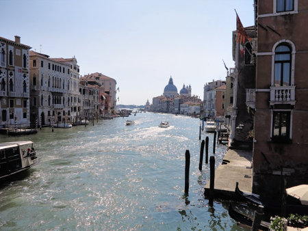 20.06.2017, Venice, Italy: View of old historic buildings and canals.のeditorial素材