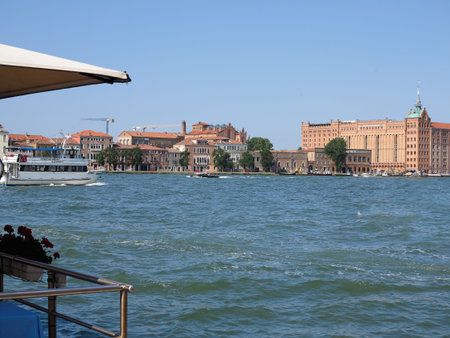20.06.2017, Venice, Italy: View of old historic buildings and canals.のeditorial素材