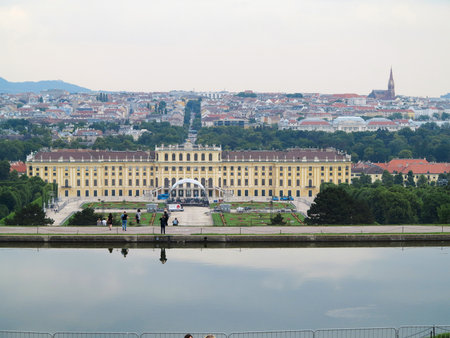 24.05.2018, Wien, Austria: Shonbrunn Palace and the garden park architecture detailのeditorial素材
