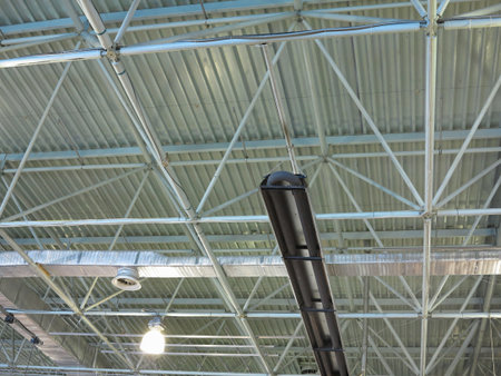 Steel metal roof structure contemporary roofing technologyの写真素材