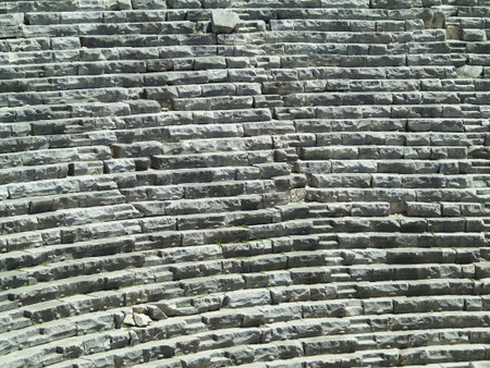 Ancient amphitheater in Myra, Turkey - archeology abstract backgroundの写真素材