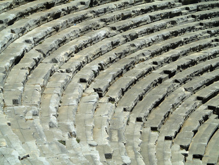 Ancient amphitheater in Myra, Turkey - archeology abstract backgroundの写真素材