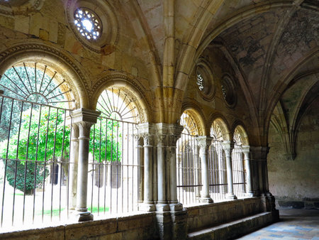 Architectural details of Medieval catholic cathedral Saint Mary in Tarragona, Catalonia, Spain.の写真素材