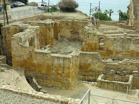 TARRAGONA, SPAIN - 06.07.2022: View of the ruins of ancient roman amphitheaterのeditorial素材