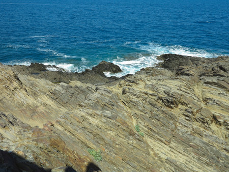 Beautiful scenic view on rocky coastline of Mediterranean seaの写真素材
