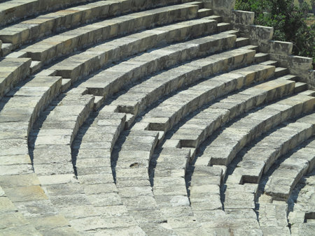 Ancient Roman amphitheater ruins in Paphos Cyprusの写真素材