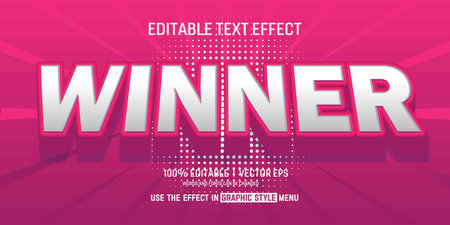 winner vector 3d text effect with modern style designのイラスト素材
