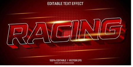 racing vector 3d text effect with modern style designsのイラスト素材