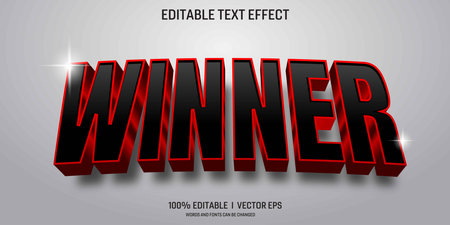 winner vector 3d text effect with modern style designのイラスト素材