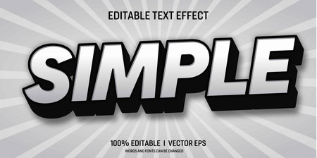 editable simple vector 3d text effect with modern style designのイラスト素材