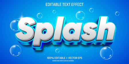 editable splash vector 3d text effect with modern style designのイラスト素材