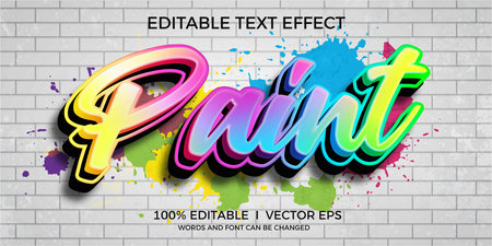 editable paint vector text effect with modern style design