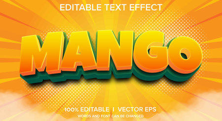 editable mango vector text effect with modern style designのイラスト素材