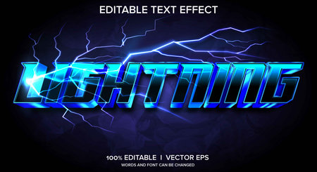 editable lightning 3d vector text effect with modern style designのイラスト素材