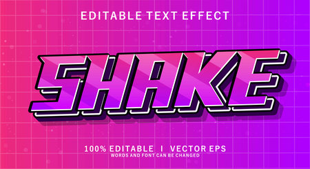 editable shake vector text effect with modern style designのイラスト素材