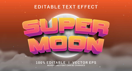 editable super moon vector text effect with modern style designのイラスト素材