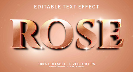 editable rose 3d vector text effect with modern style designのイラスト素材
