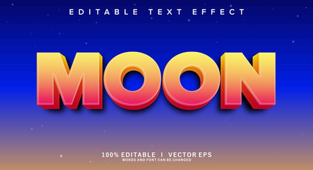 editable moon vector text effect with modern style designのイラスト素材