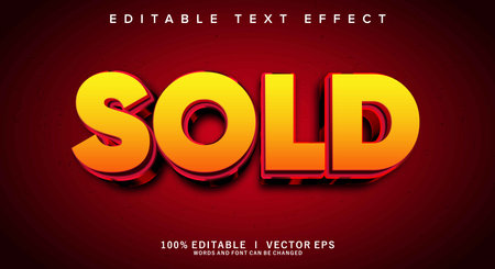 editable sold 3d vector text effect with modern style design