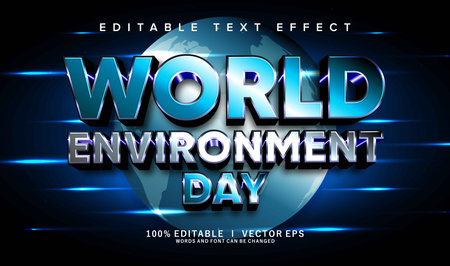 editable world environment day vector text effect with modern style design