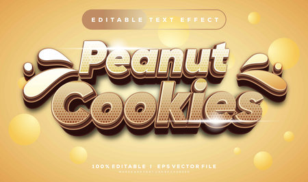 editable peanut cookies vector text effect with modern style designのイラスト素材