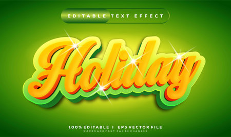 editable holiday vector text effect with modern style designのイラスト素材
