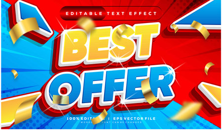 editable best offer vector text effect with modern style designのイラスト素材
