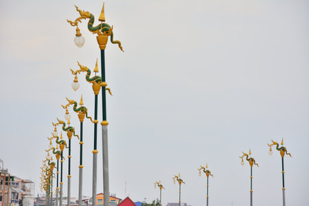 The serpent is revered in Thailand's northeast region.の写真素材