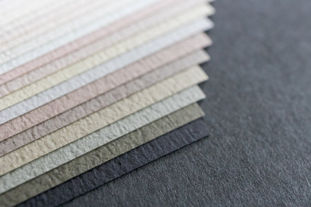 Gradation of high-quality colored paper with chic shades