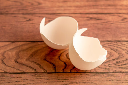 Cracked eggshellの写真素材