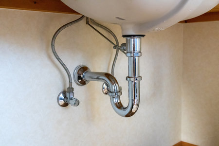 Open type drain pipe under the sinkの写真素材