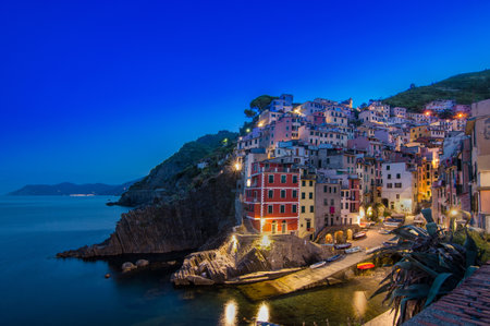 Cinque Terre - Riomaggiore, picturesque fishermen villages in the province of La Spezia, Liguria, Italyの写真素材