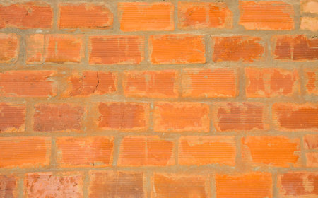Old orange brick wall texture, abstract backgroundの写真素材