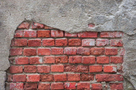 Old red brick wall texture, abstract backgroundの写真素材