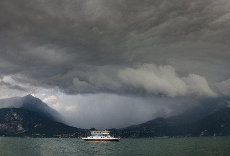 Town of Varenna, Lake Como, Lombardy, Italyの写真素材