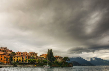 Town of Varenna, Lake Como, Lombardy, Italyの写真素材