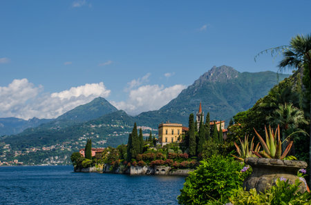 Town of Varenna, Lake Como, Lombardy, Italyの写真素材