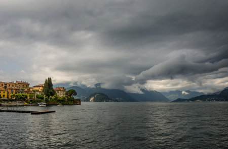 Town of Varenna, Lake Como, Lombardy, Italyの写真素材