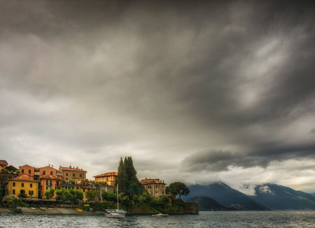 Town of Varenna, Lake Como, Lombardy, Italyの写真素材