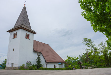 Charming little church on a hill in Slovenia countrysideの写真素材