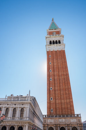 The St. Mark's Square (Piazza San Marco) with Campanile, in Venice, Italy.の写真素材